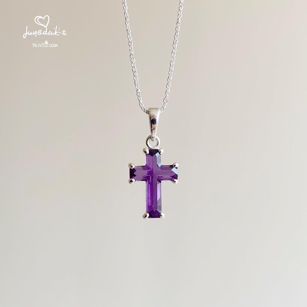 Dây Chuyền Mặt Giáo Amethyst Bạc Ta