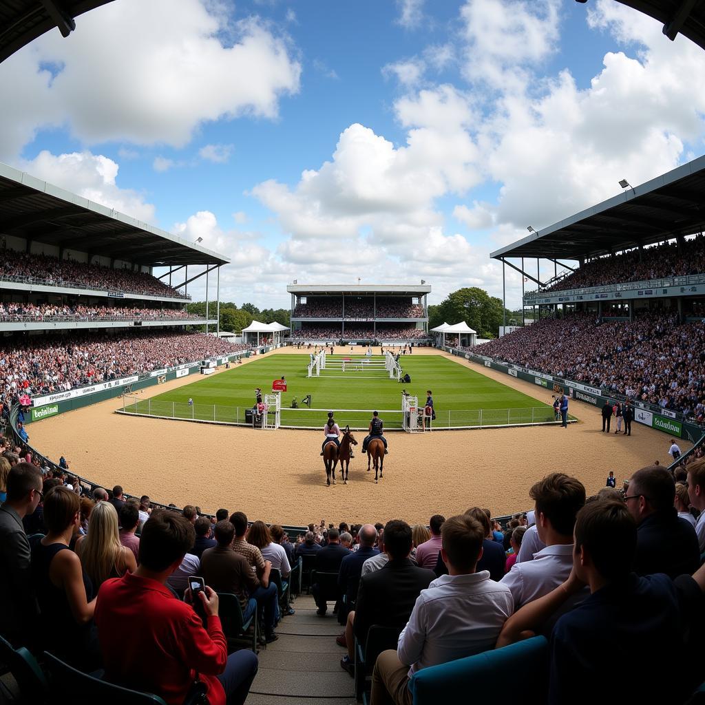 Khán đài chật kín khán giả tại Devon Arena Eventing