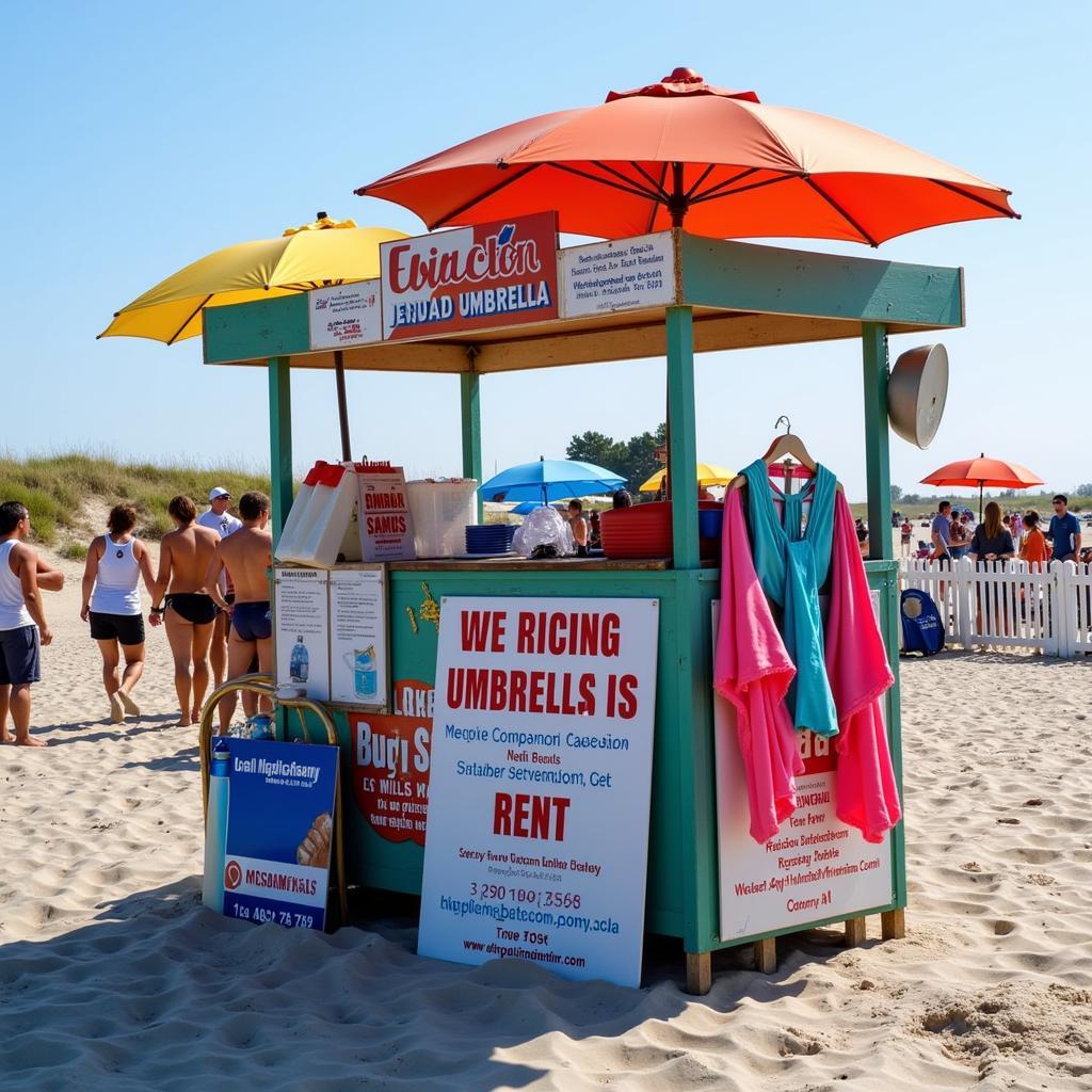 Ocean City beach umbrella rental service