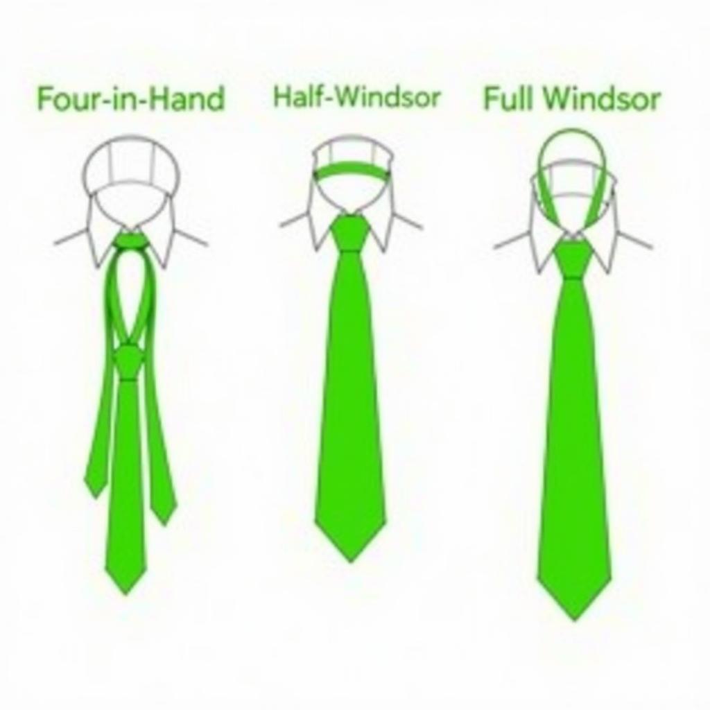 Different Bright Green Tie Knots