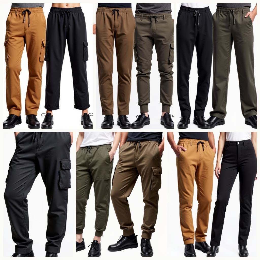 Different styles of Kanye trousers