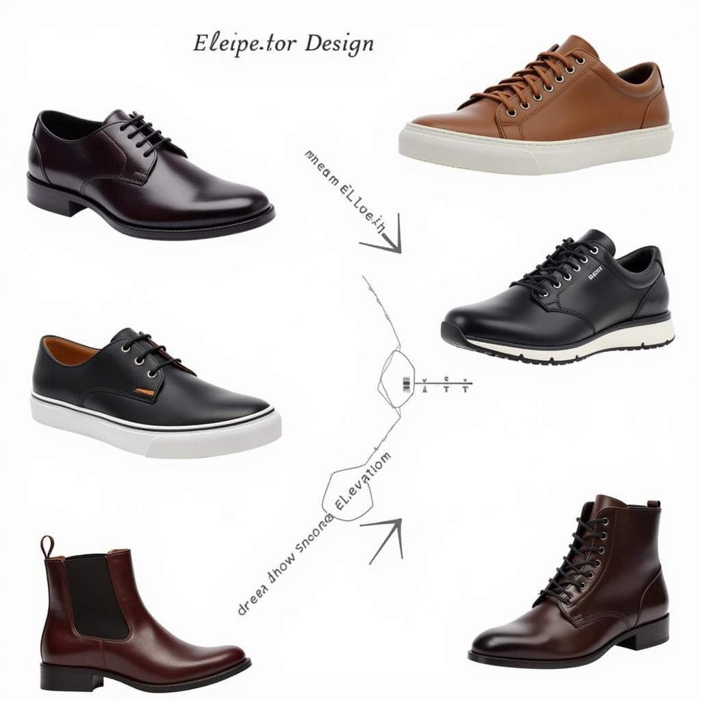 Different styles of elevator shoes for men