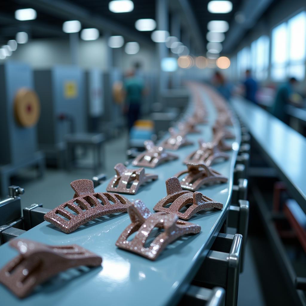 Different Types of Hair Clips on a Production Line