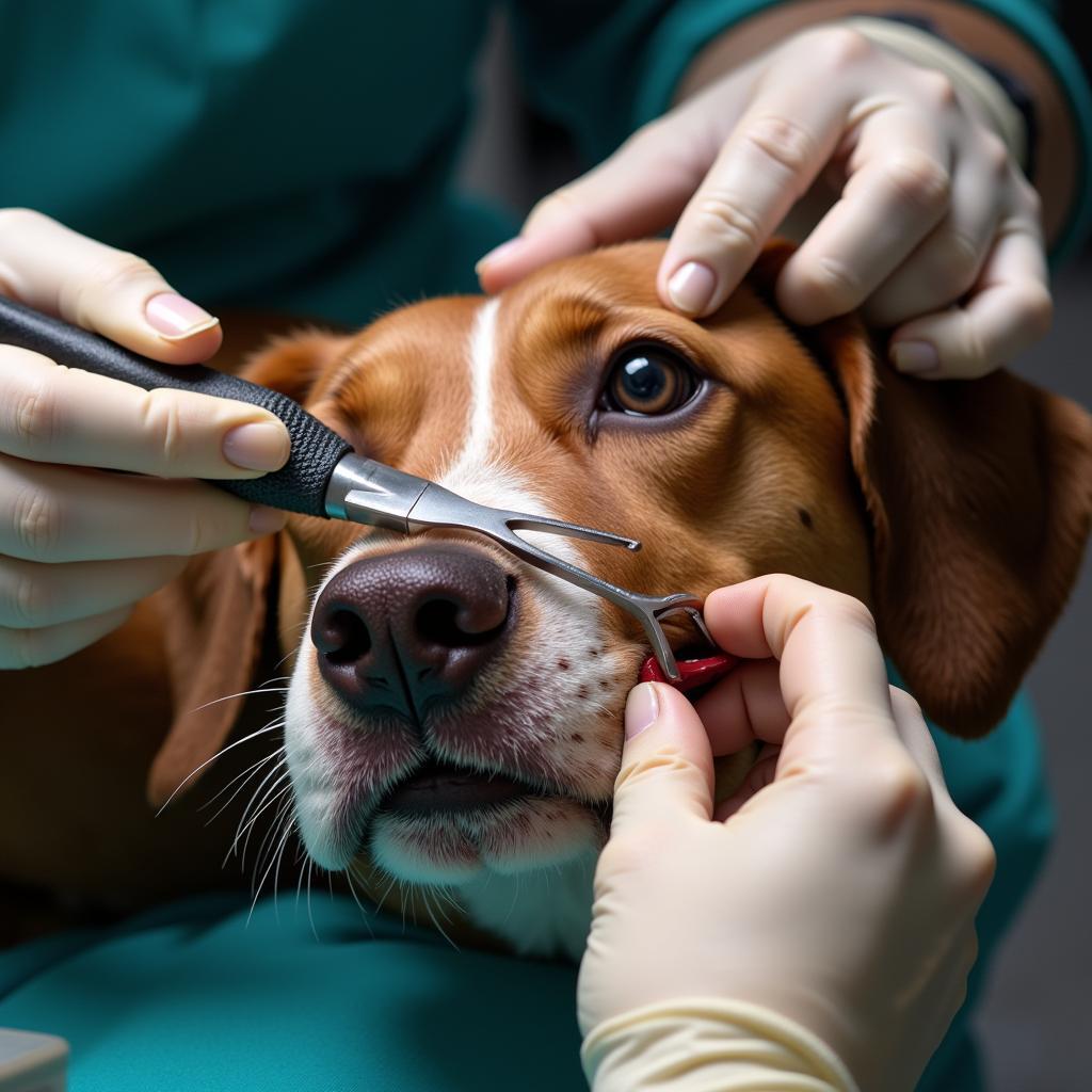 Dog ear cropping surgery