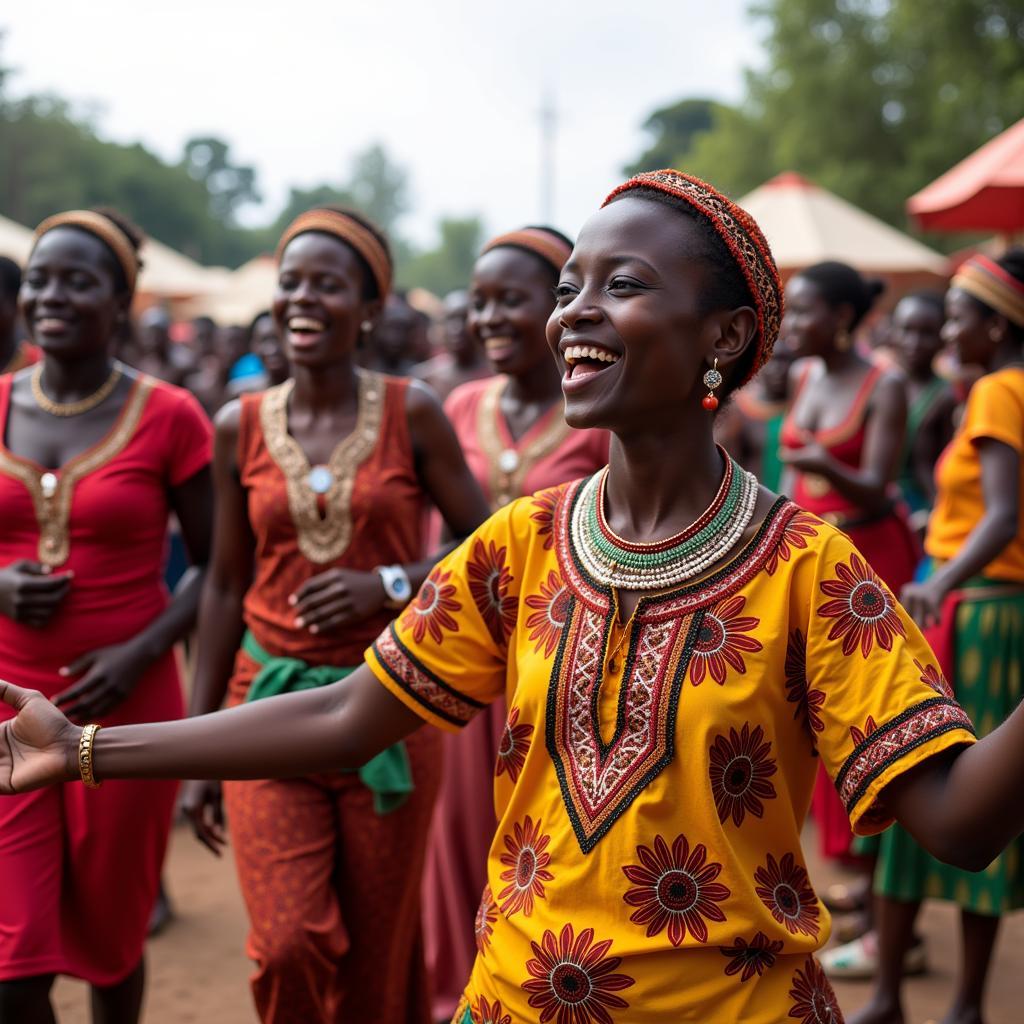 "Đội Bóng Đá" participating in a cultural festival in Congo