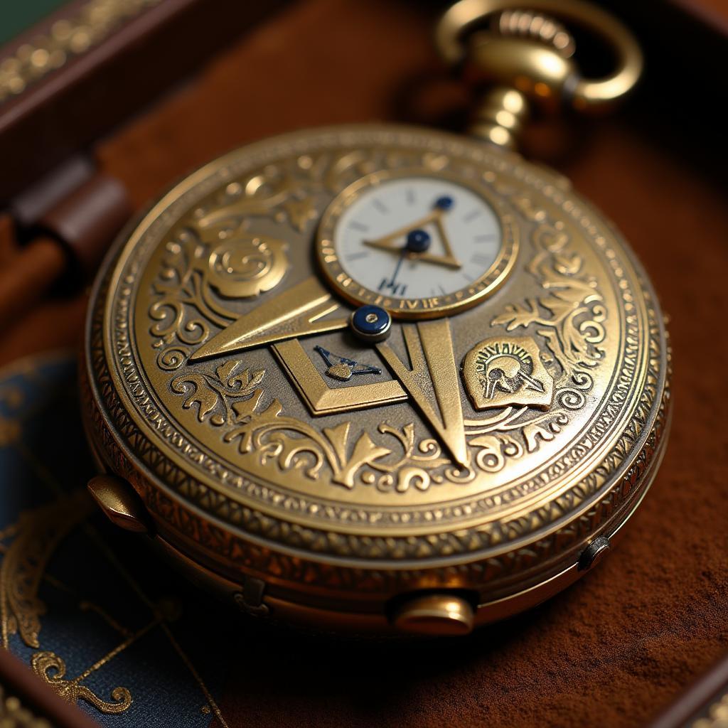 Antique Gold Masonic Pocket Watch