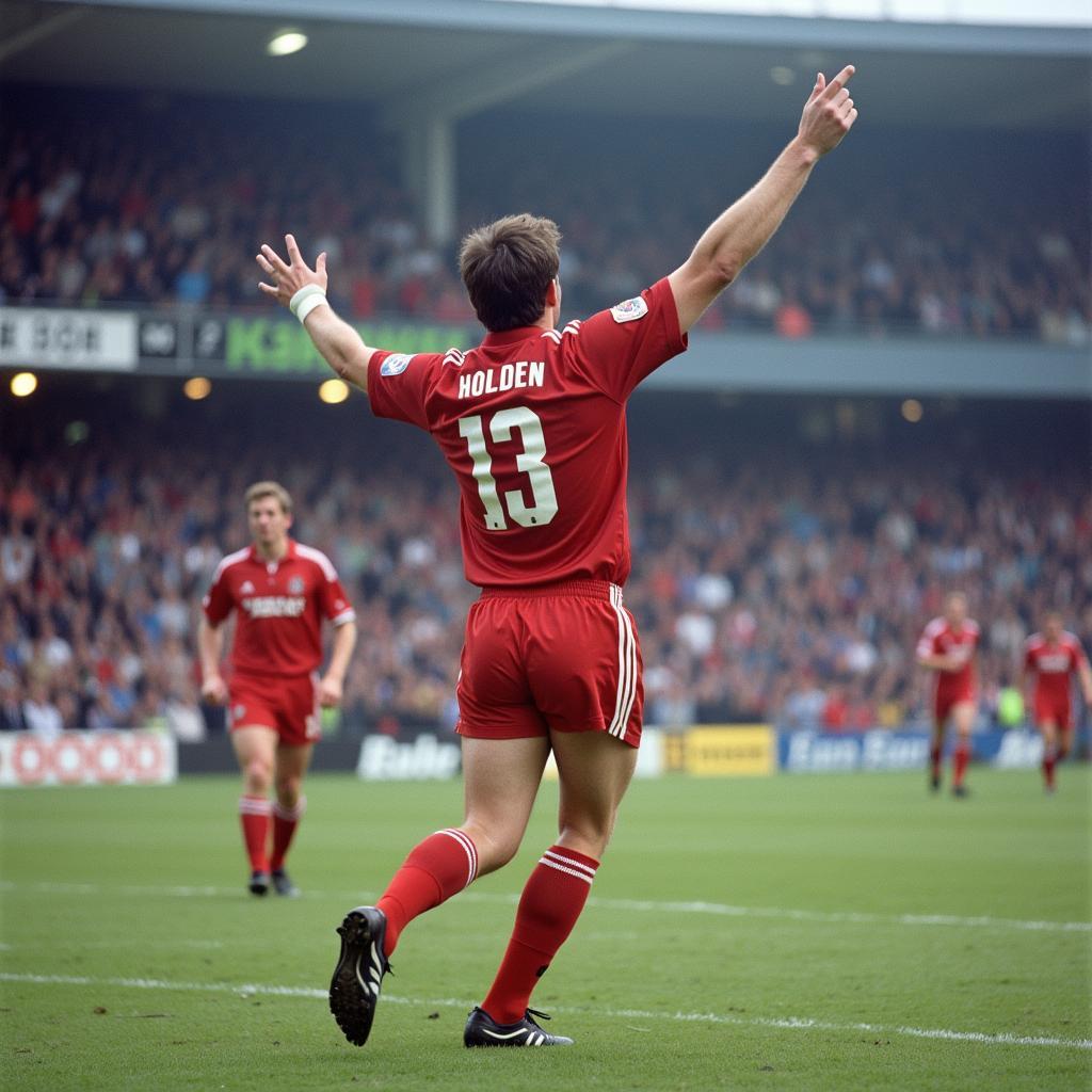 Doug Holden celebrating a winning goal