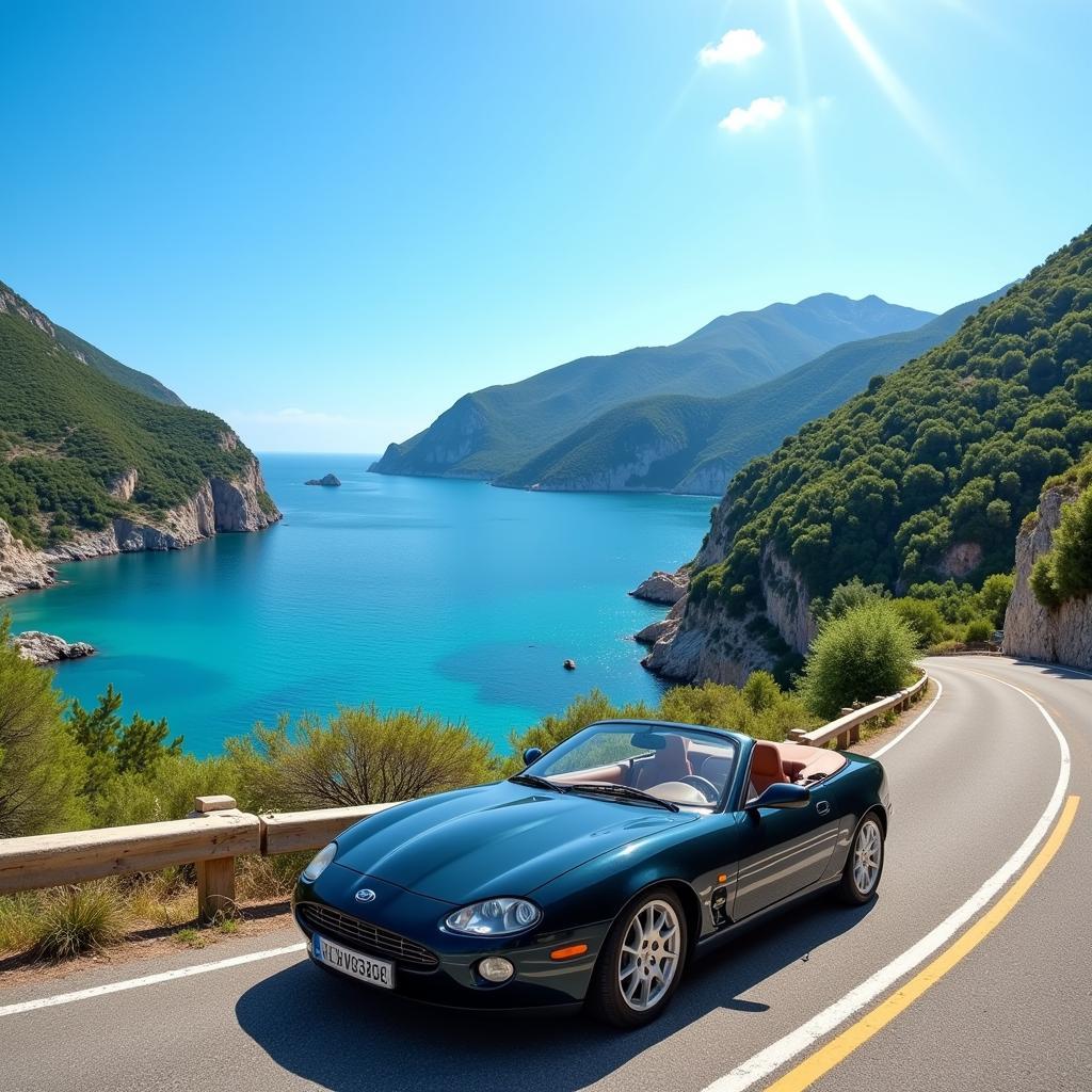 Driving along the Corniche road towards Saint-Tropez