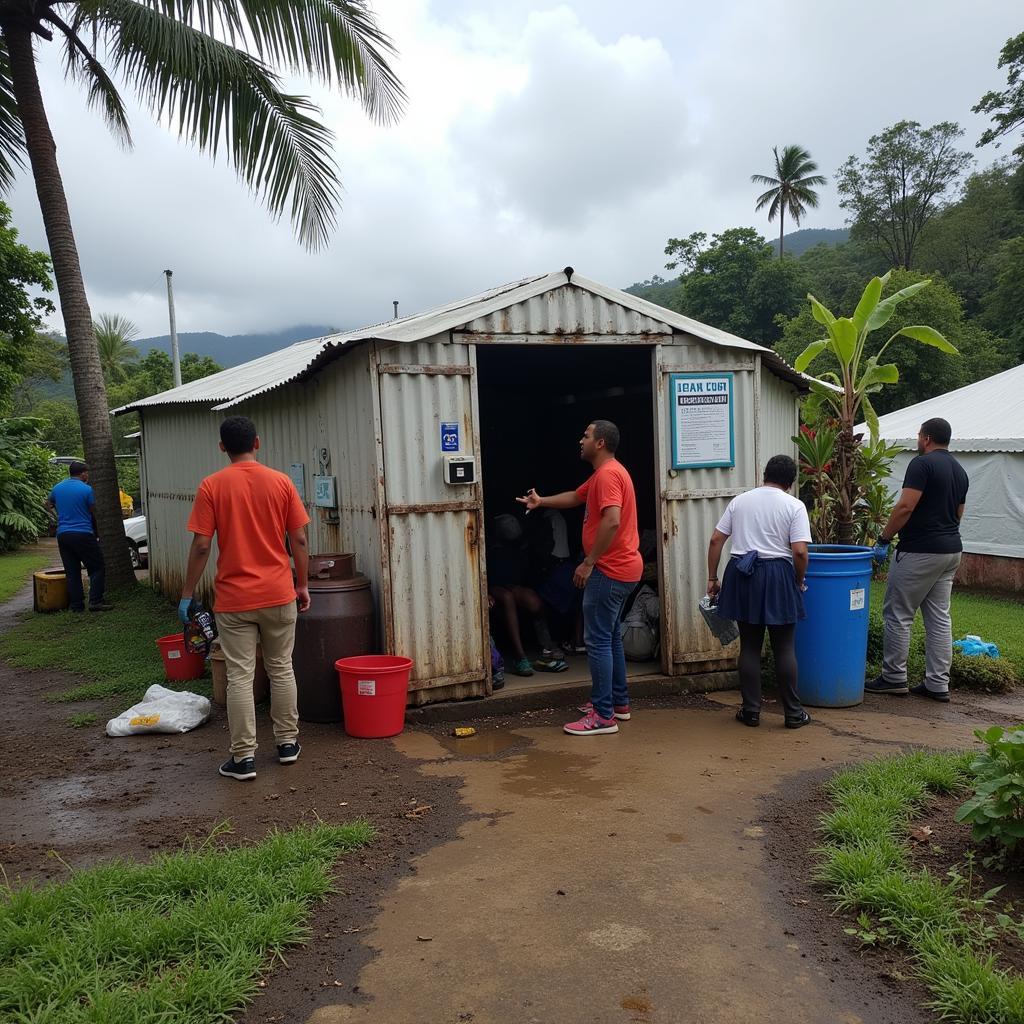 Emergency Shelter in Saint Lucia during a Hurricane