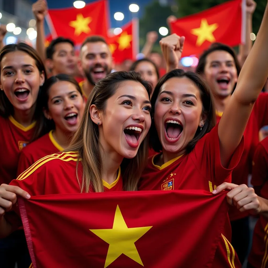 Fans Celebrating a European Victory