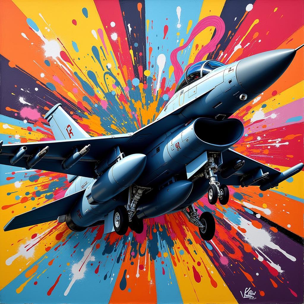 Tranh graffiti F-16