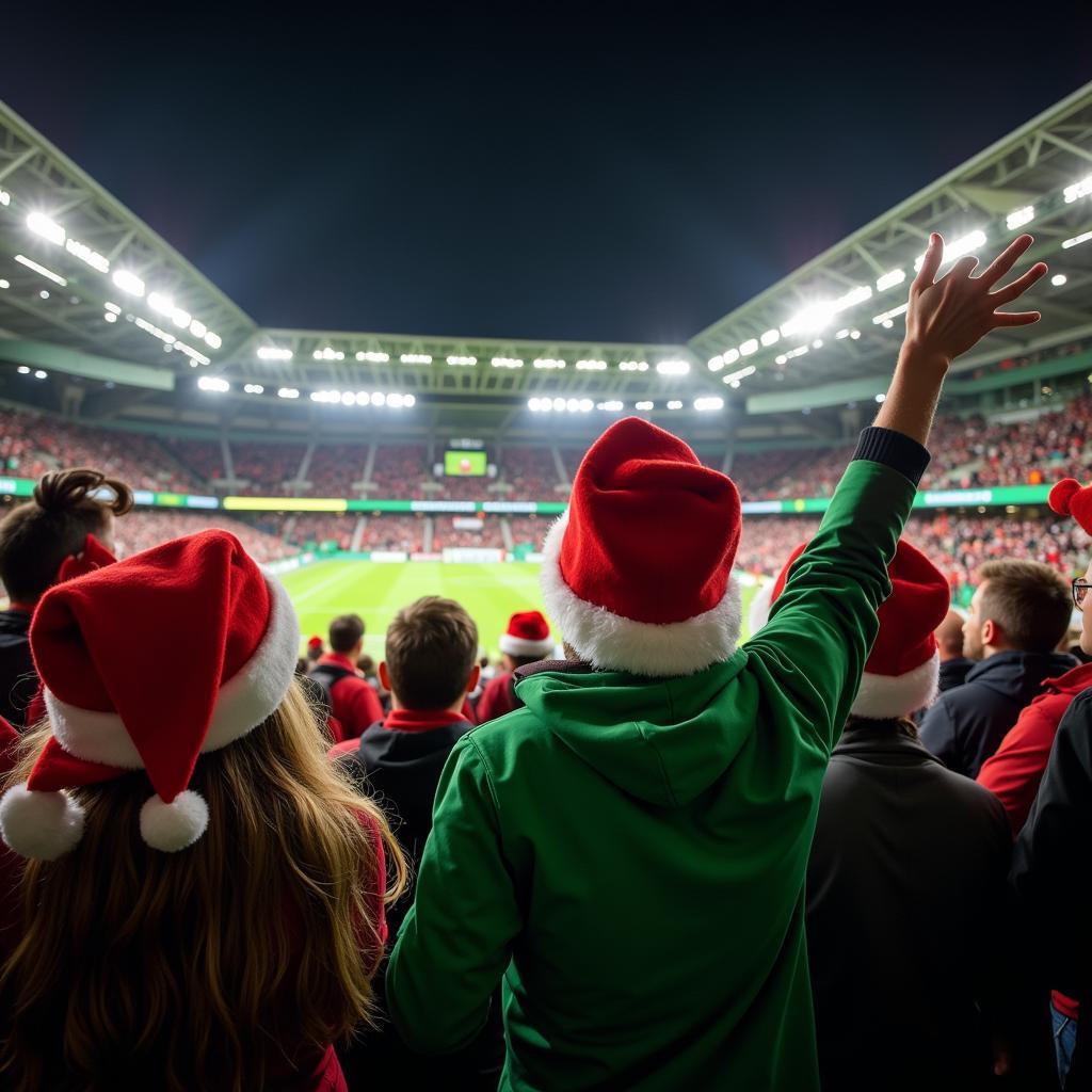 Fan bóng đá đội mũ Celtic Santa Hat