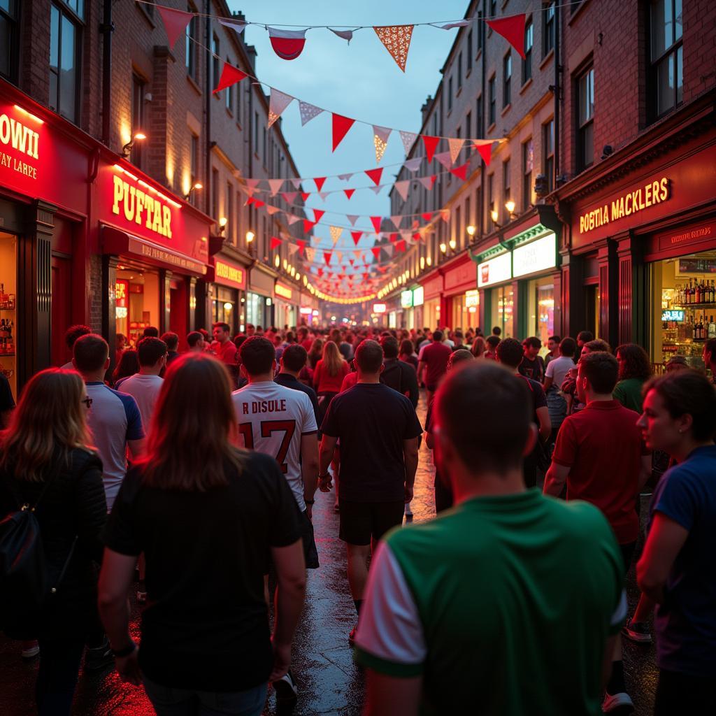 Football fans in Dublin, Ireland