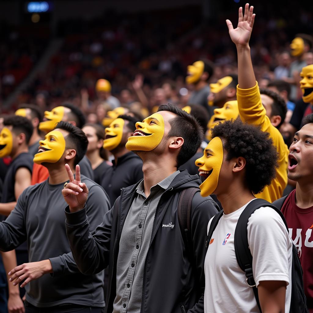 Fan đội bóng rổ đeo Spike Face Mask