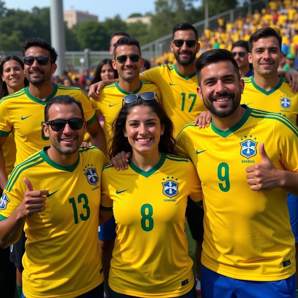 Fan hâm mộ mặc áo Brazil World Cup 2018