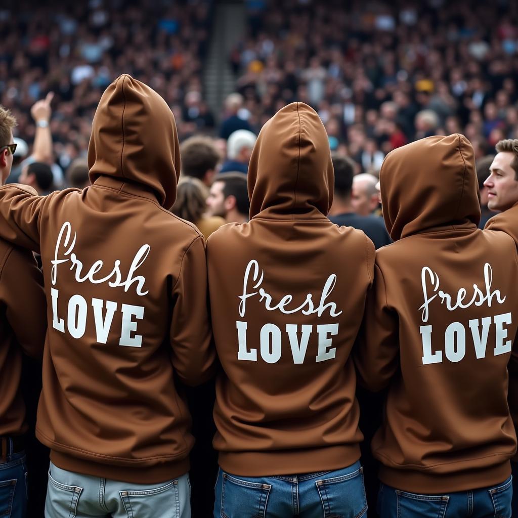 Fan Hâm Mộ Mặc Brown Fresh Love Hoodie