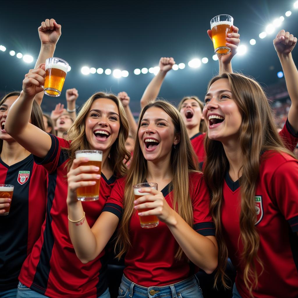 Fan mặc drinking jersey và nâng ly cuồng nhiệt