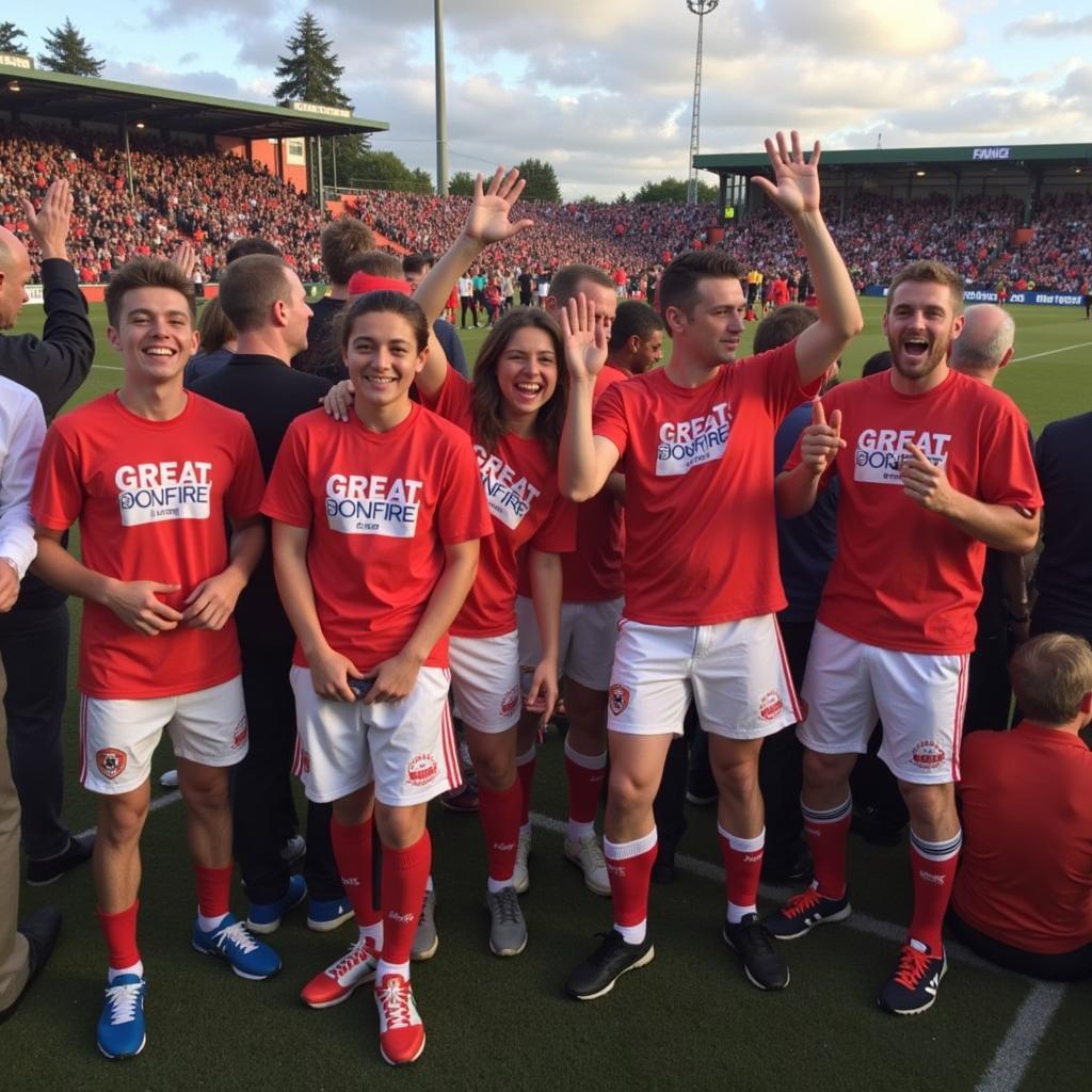 Fans Wearing The Great Bonfire Shorts at a Match