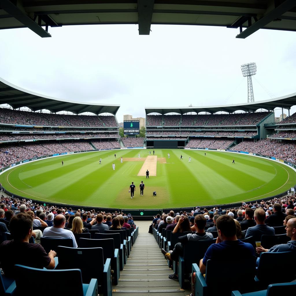 First Row View of Cricket Match