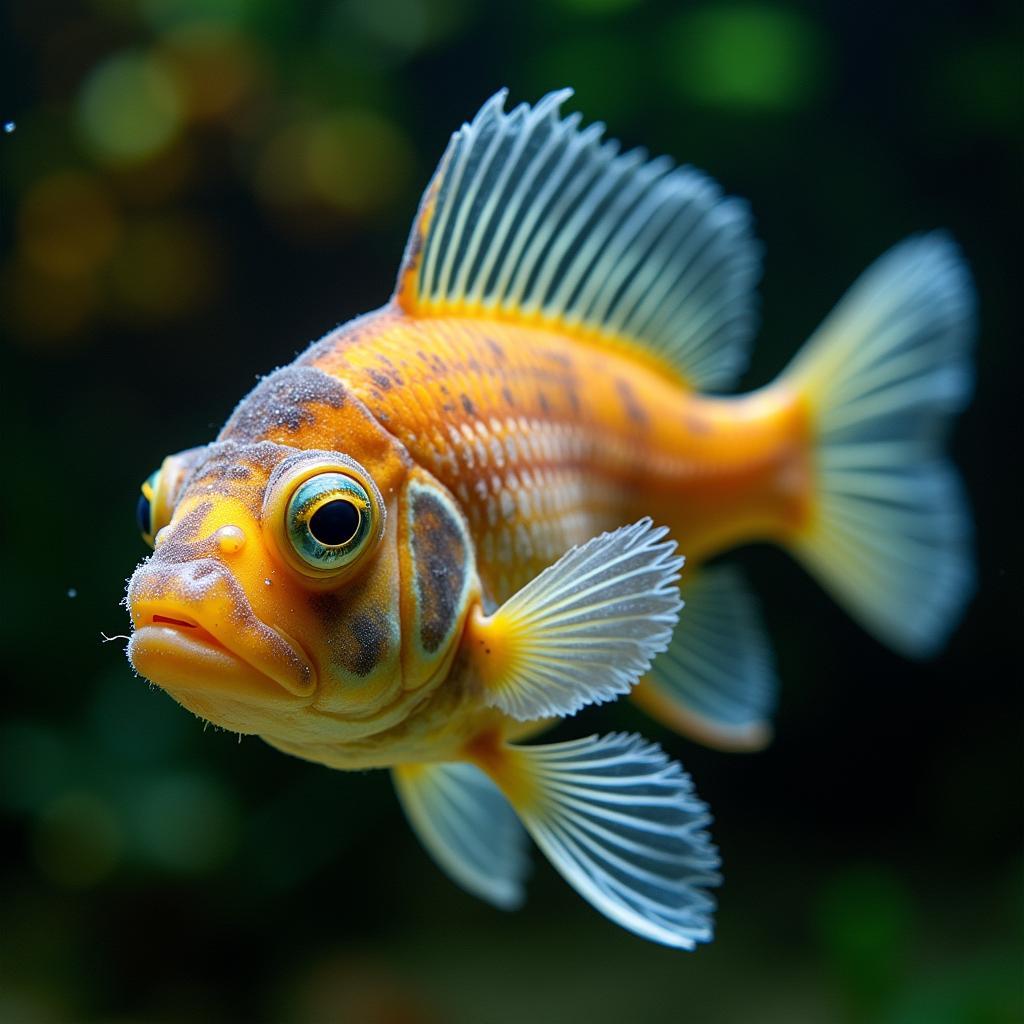 A fish suffering from fin rot