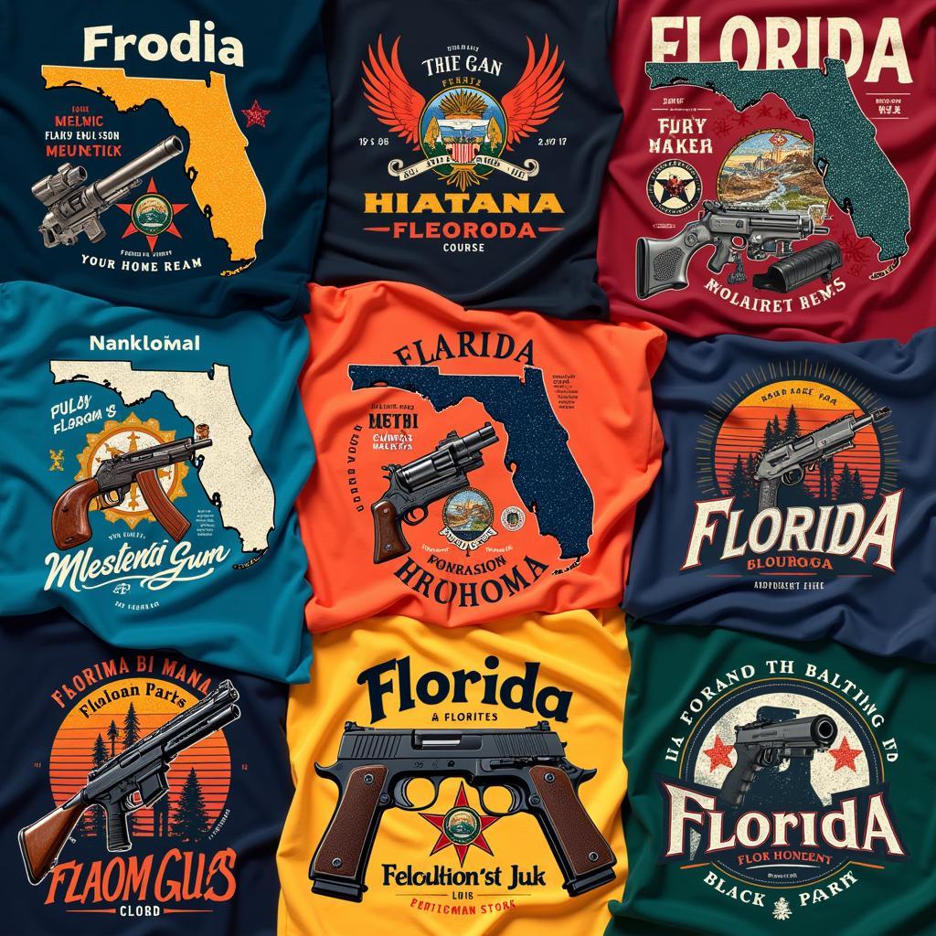 Various Florida Gun Shirt Designs