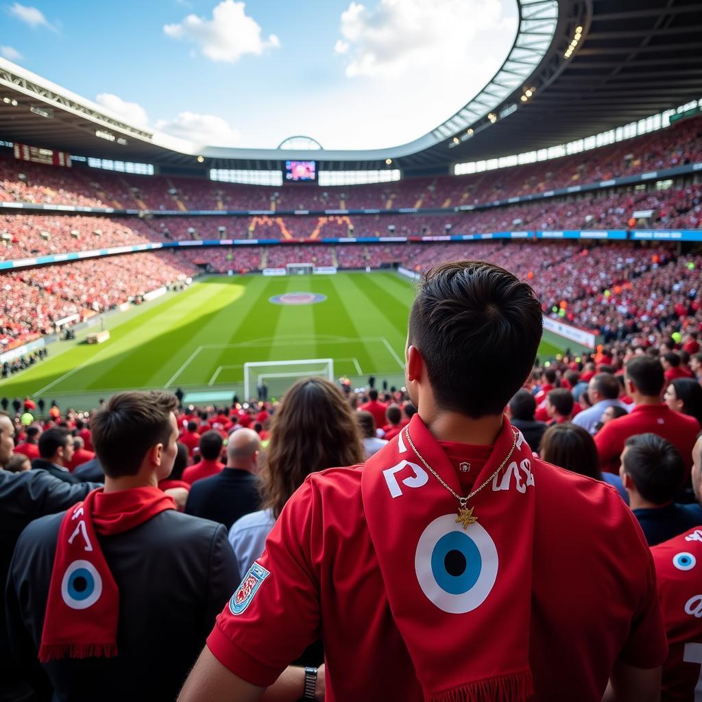 Football Fans Wearing Hamsa Evil Eye Amulets