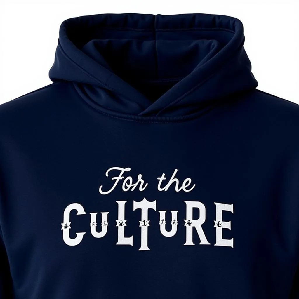 Áo hoodie For The Culture màu xanh navy, nhìn từ phía trước