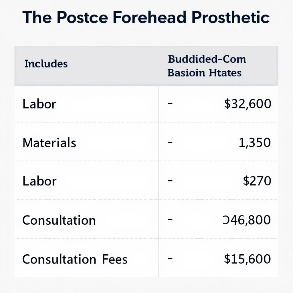 Forehead Prosthetic Cost Breakdown