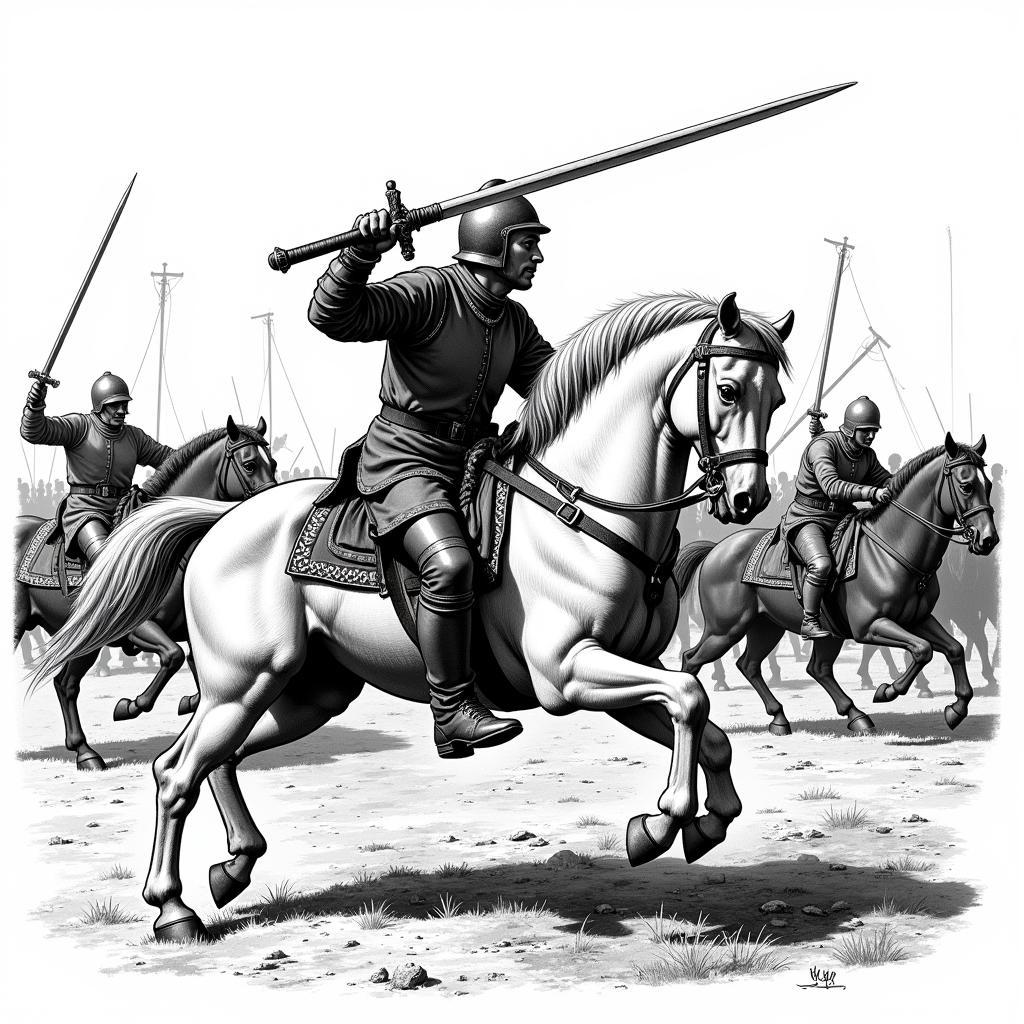 German broadsword historical illustration