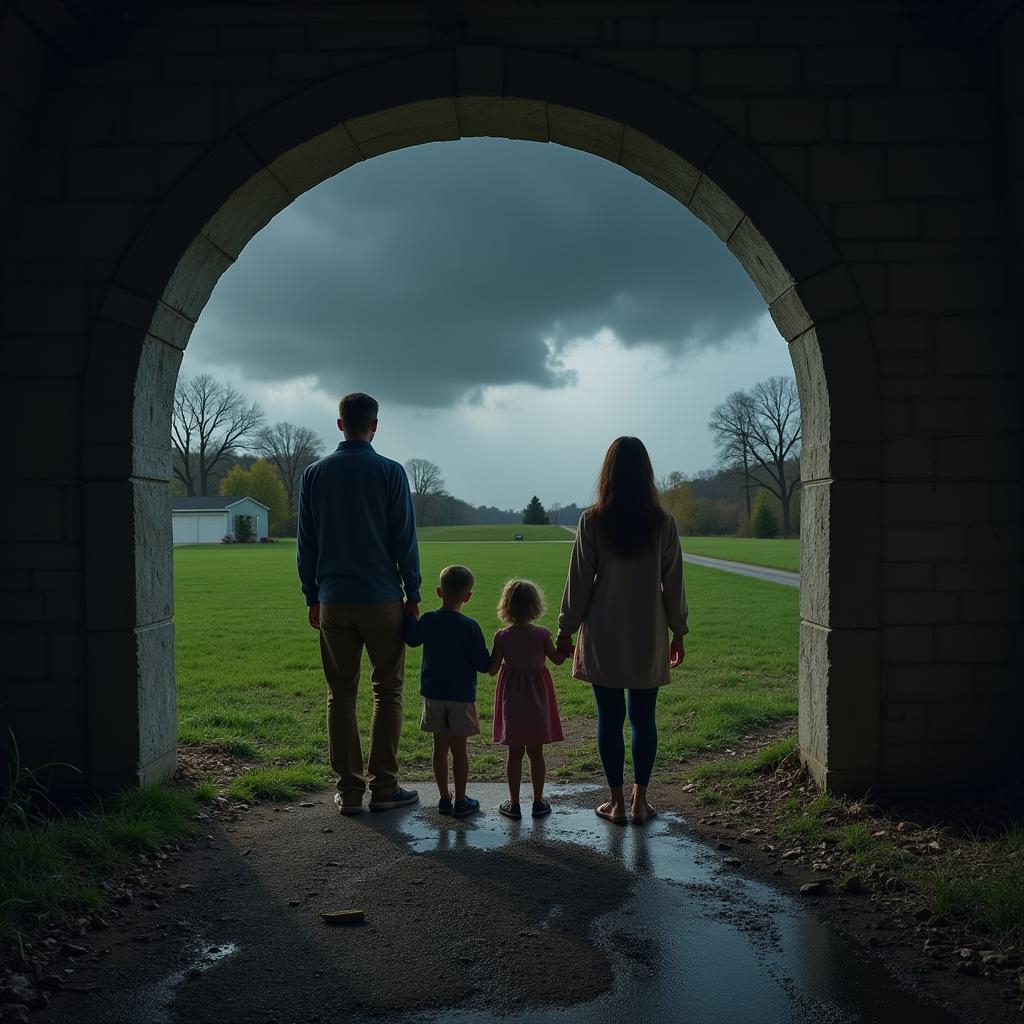 Ohio family in storm shelter