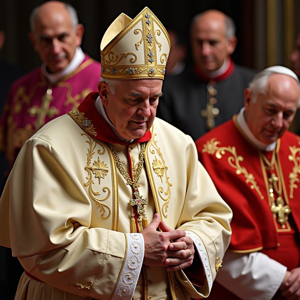 Pope Benedict XVI during his inauguration ceremony