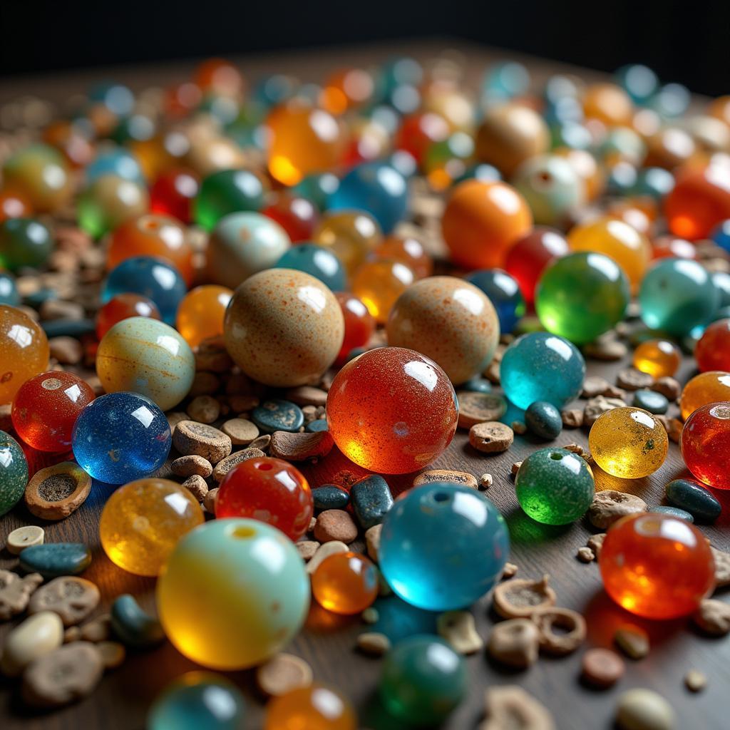 Glass globe beads from the Silk Road