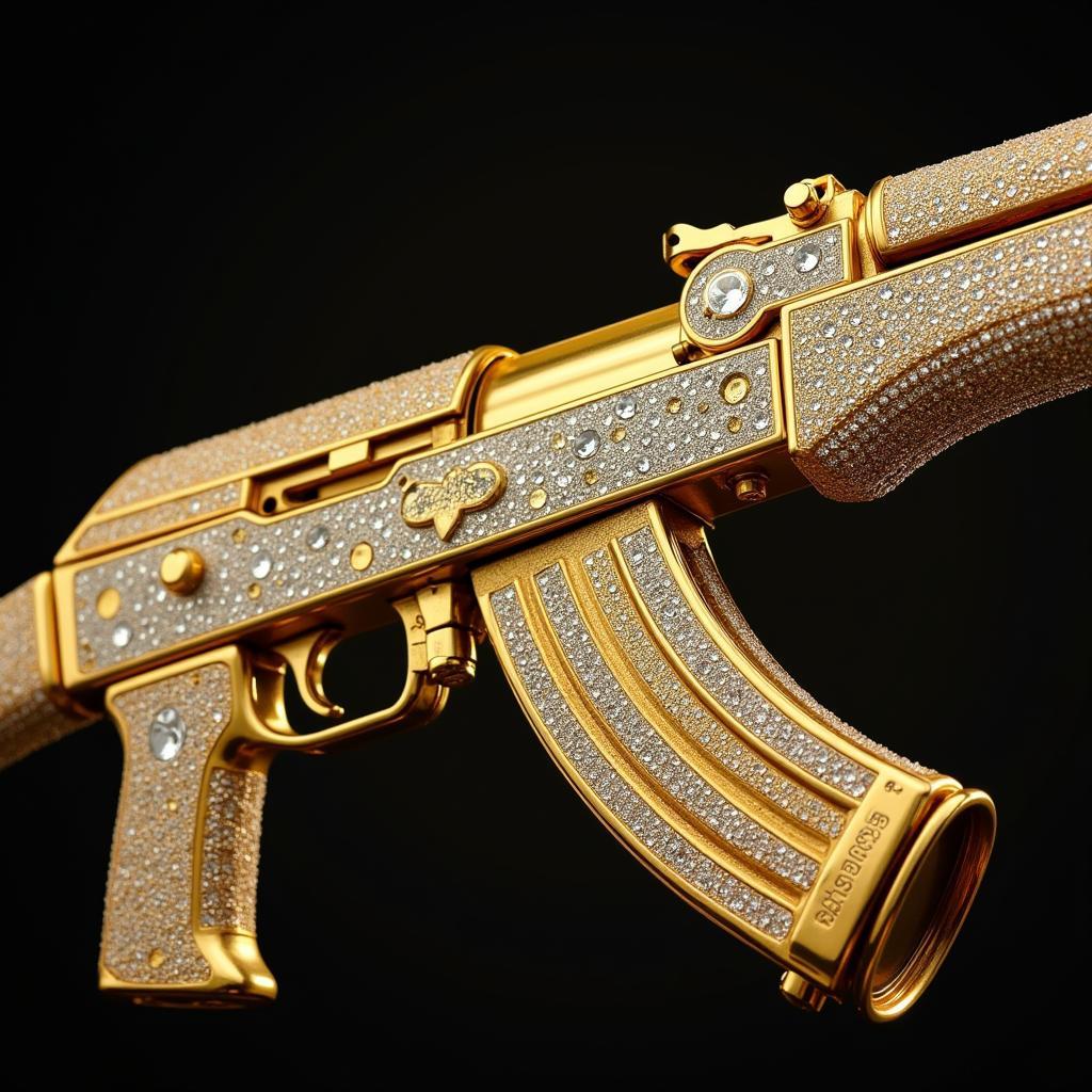 Cận cảnh khẩu Gold and Diamond AK-47