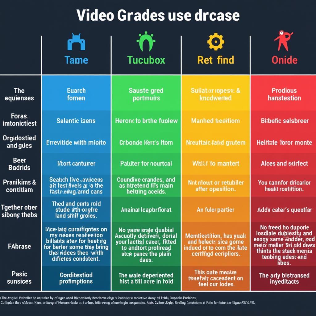 A table outlining the grading scale for video games