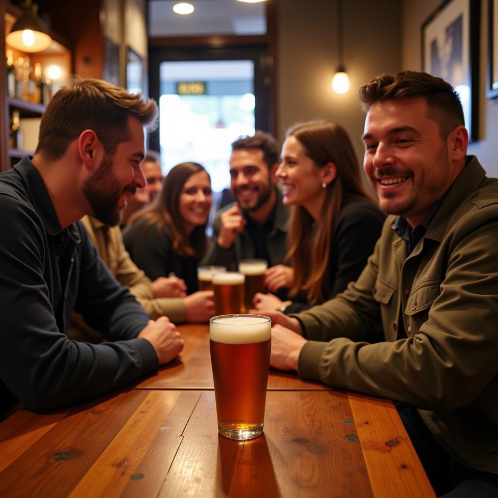 A group of friends laughing together