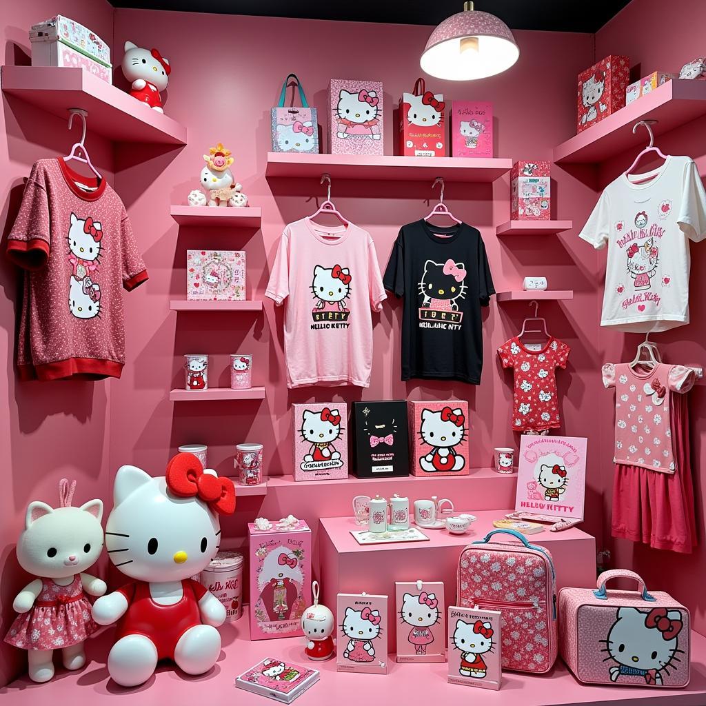 Các sản phẩm đa dạng mang hình ảnh Hello Kitty