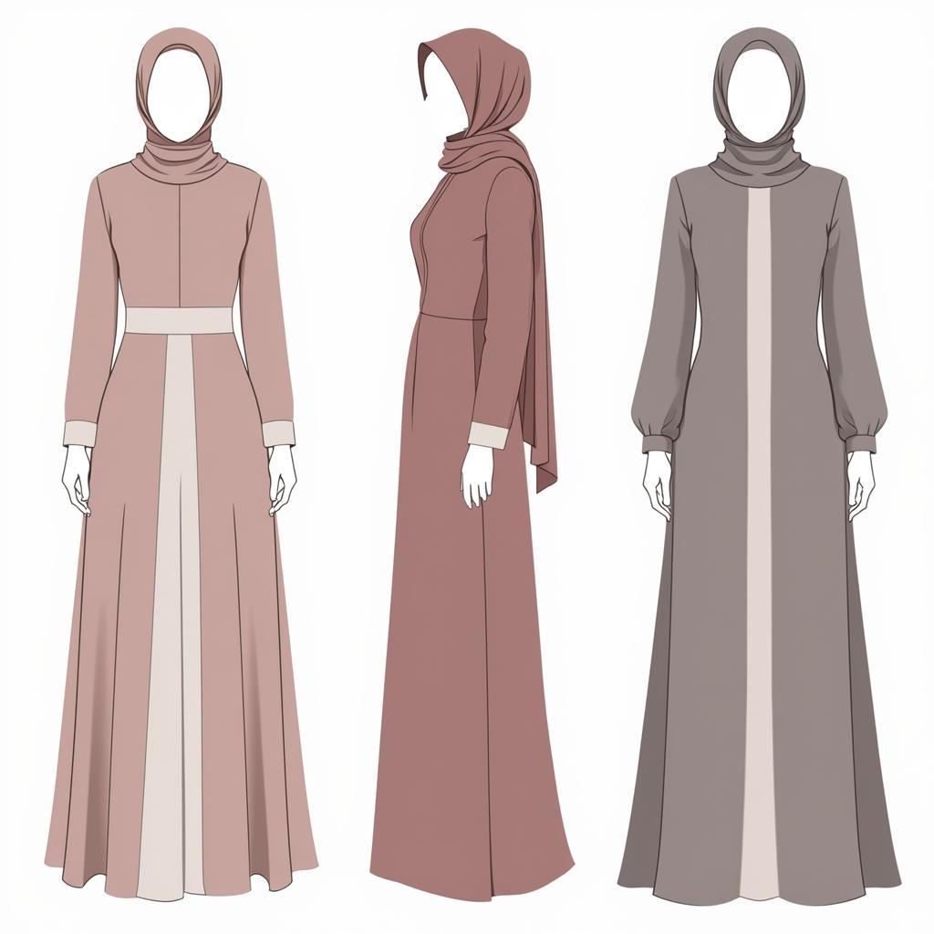 Various Hijab Dress Styles: A-line, Maxi, and Abaya