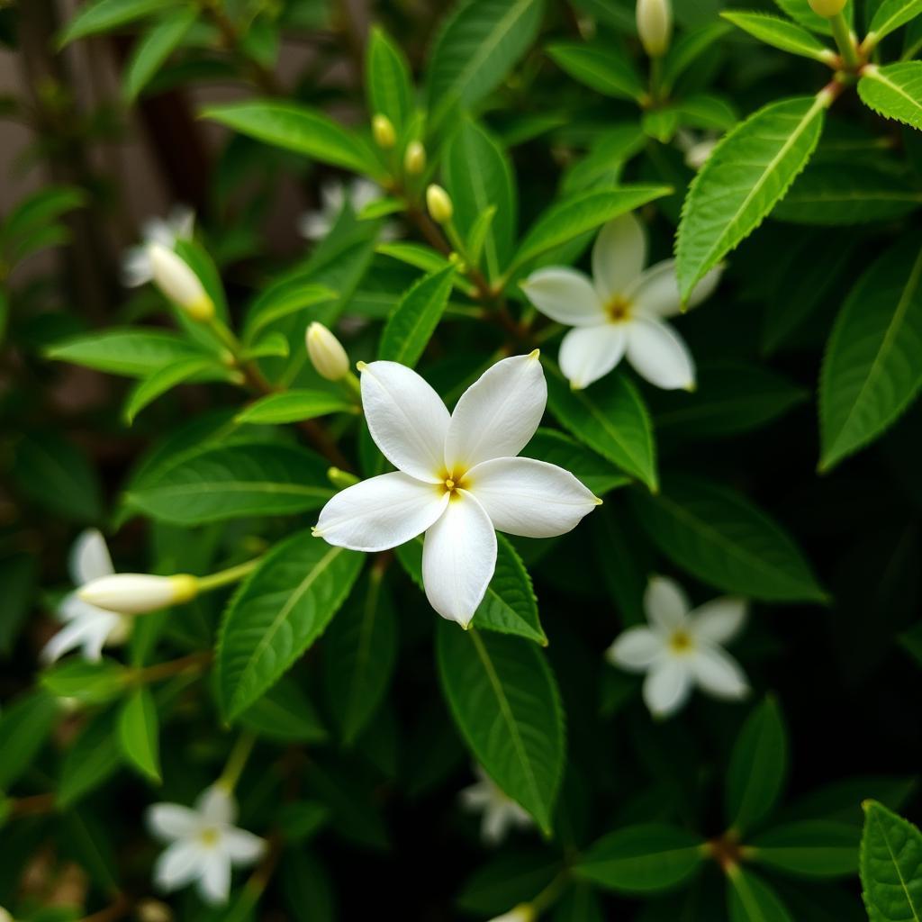 Hoa nhài nở rộ trong vườn