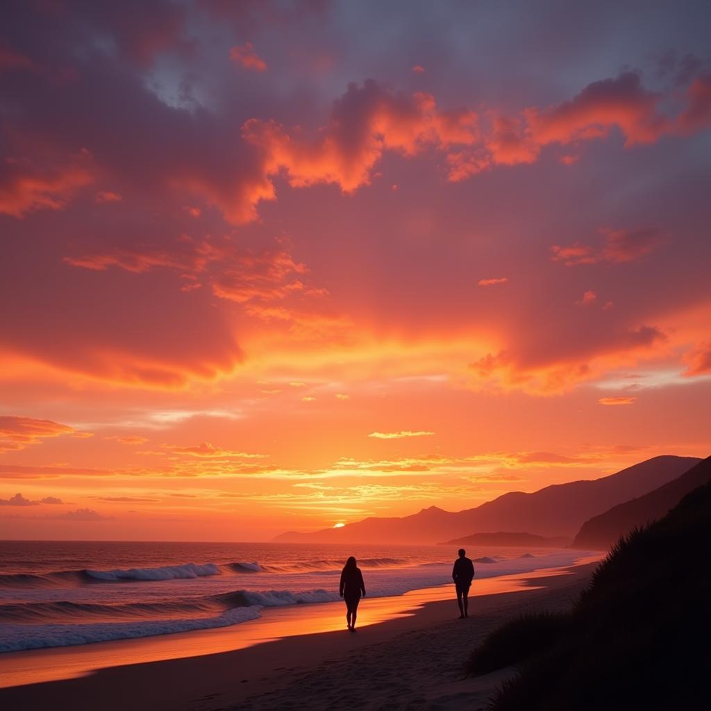 Hoàng Hôn Khi Trời Tối Tại Galloway Beaches