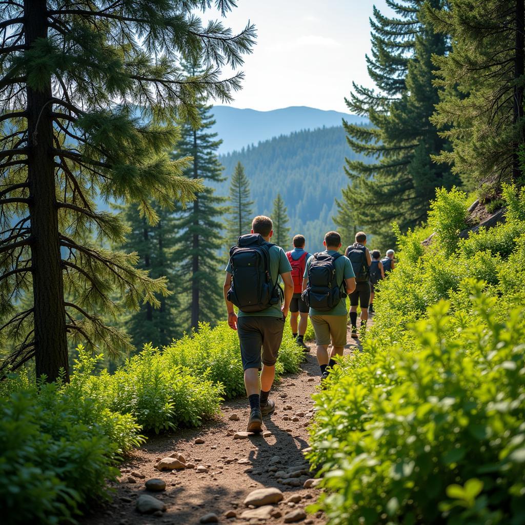 Du khách tham gia các hoạt động ngoài trời trên Klamath Geo Trail