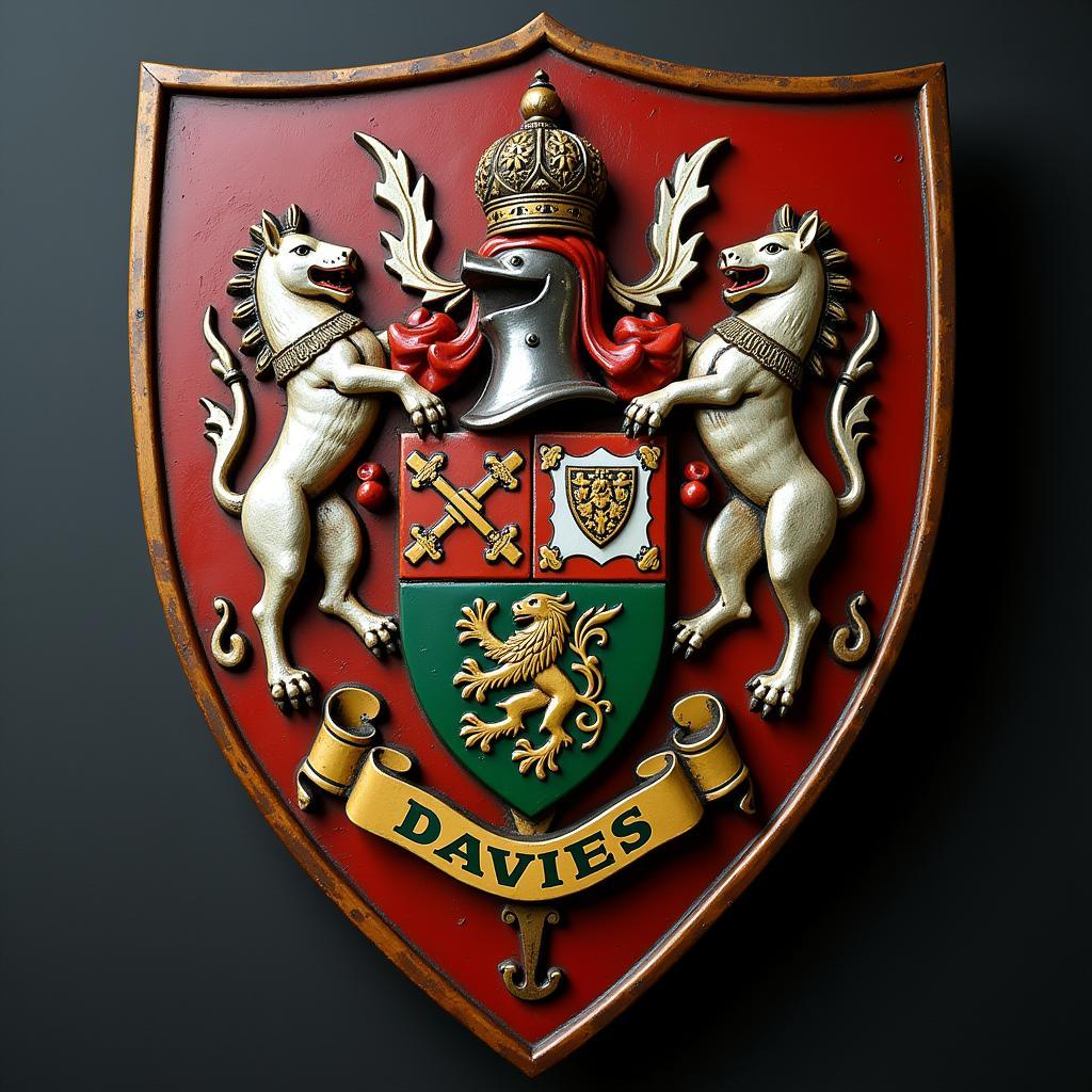 Davies Coat of Arms on a Shield