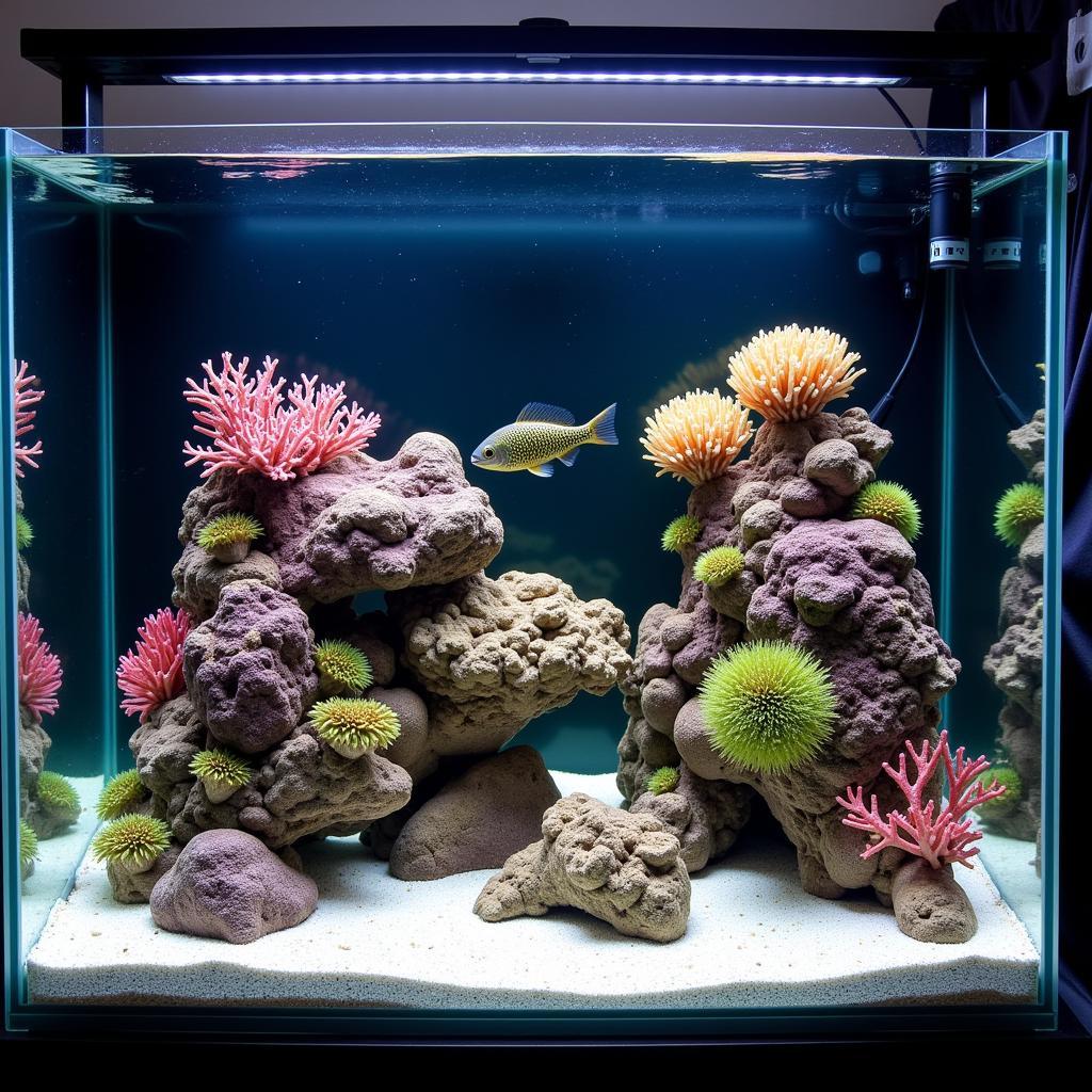 Aquarium setup ideal for a Madagascar Spotted Croucher Goby