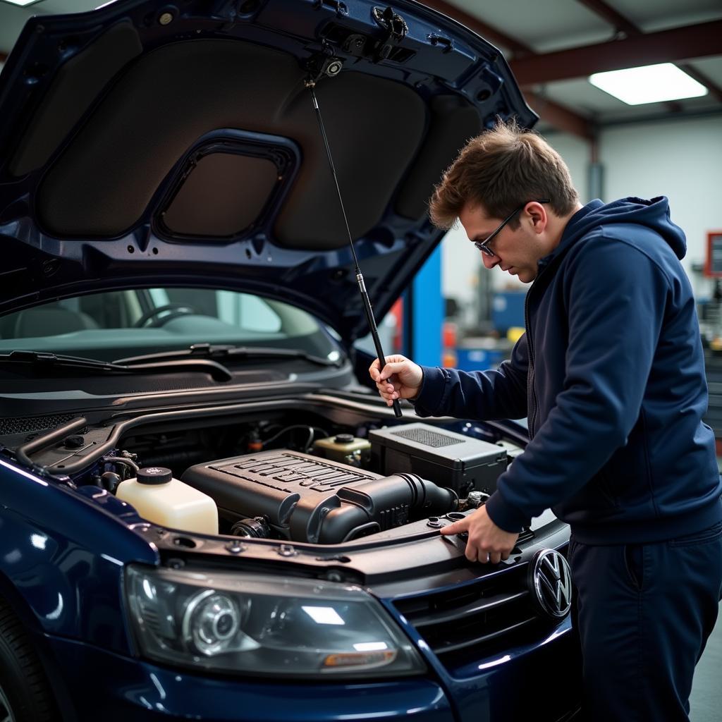 Inspecting a VW Diesel Engine