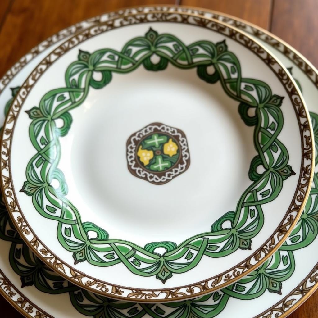 Irish Dinner Plates with Traditional Design