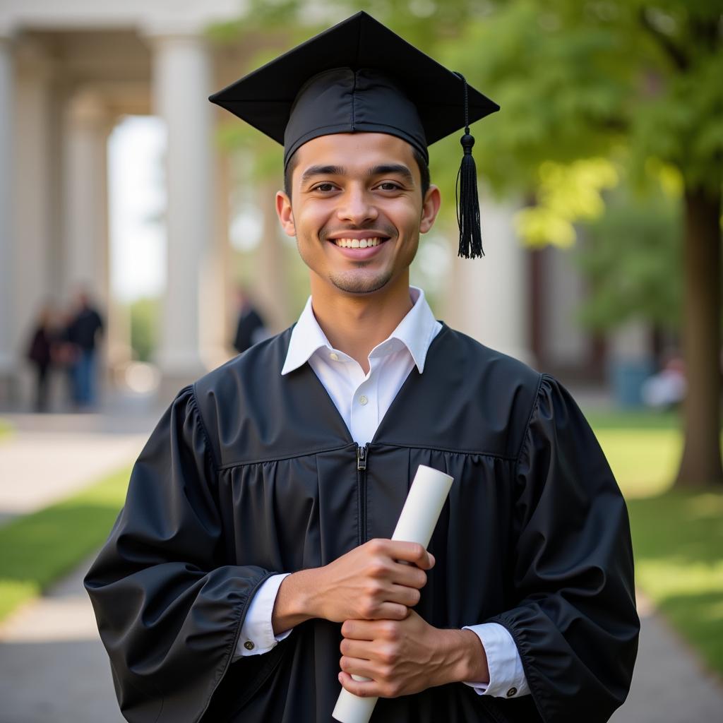 Israel Perez at his graduation ceremony