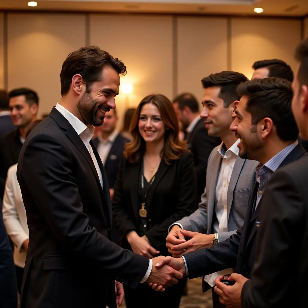 Ivan Dragicevic interacting with attendees at an event