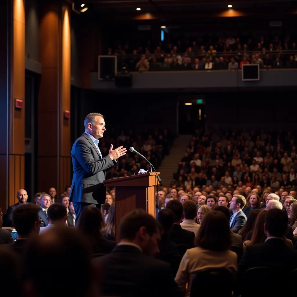 Ivan Dragicevic speaking at an event