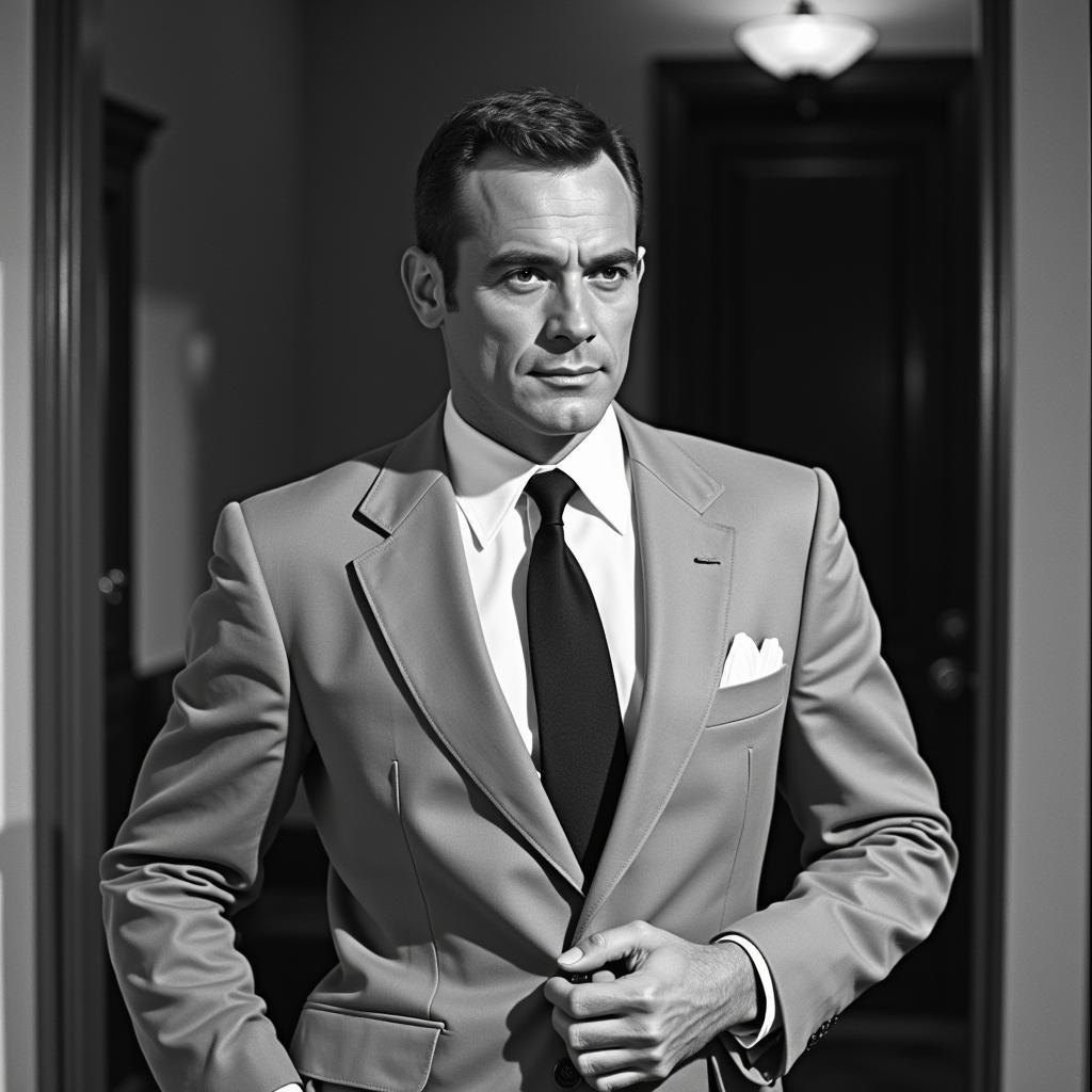 Sean Connery trong bộ James Bond tan suit