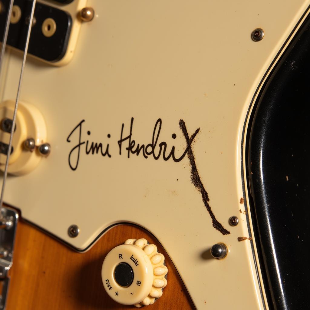 Jimi Hendrix signed guitar