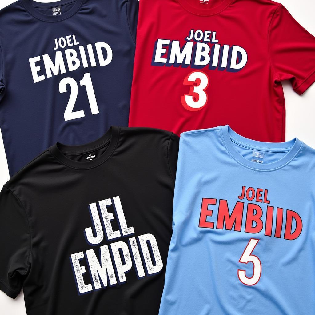 Áo thun Joel Embiid với nhiều màu sắc đa dạng